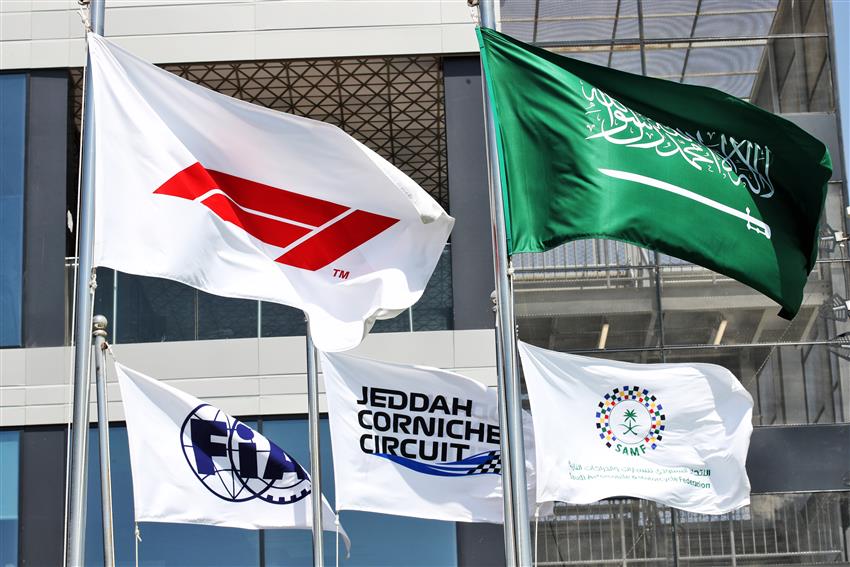 FIA Flag and Saudi Arabian Flag
